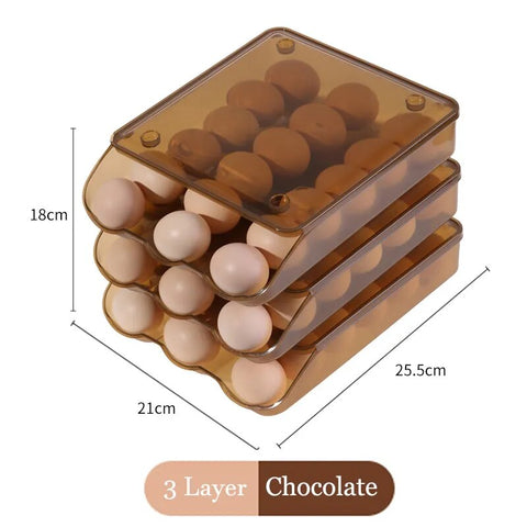 Self-Rolling Egg Storage Box
