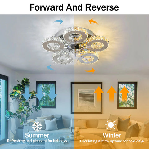 Luxora Beam Luxury Crystal Ceiling Fan