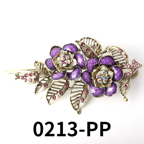 Exquisite Peacock Flower Crystal Hair Pin