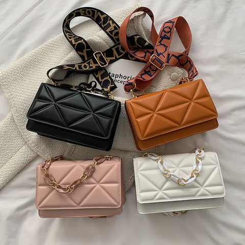 Urban Flair: Metal Chain Flap Crossbody