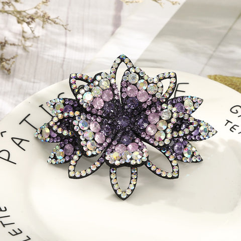 Elegant Rhinestone Flower Hair Clip