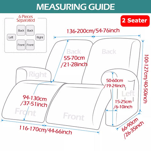 1-4 Seater Recliner Sofa Cover