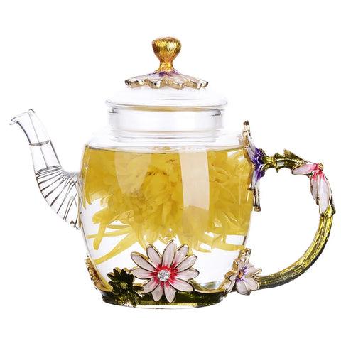 Enchanted Palette: Hand-painted Glass Tea Set
