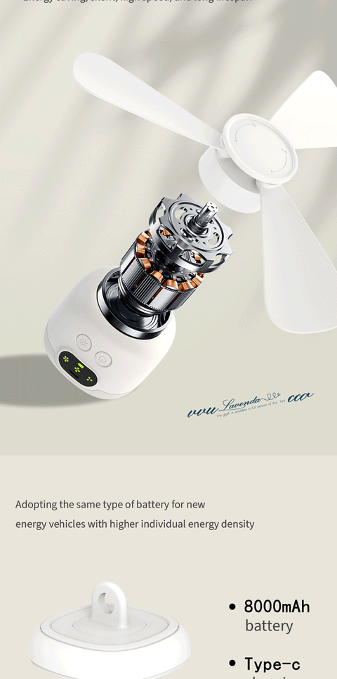 Rechargeable Camping Ceiling Fan Light
