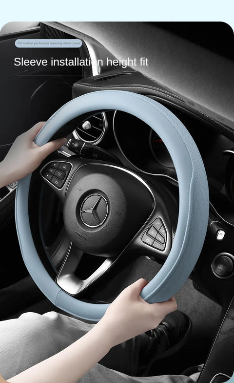 Leather Steering Wheel Cover