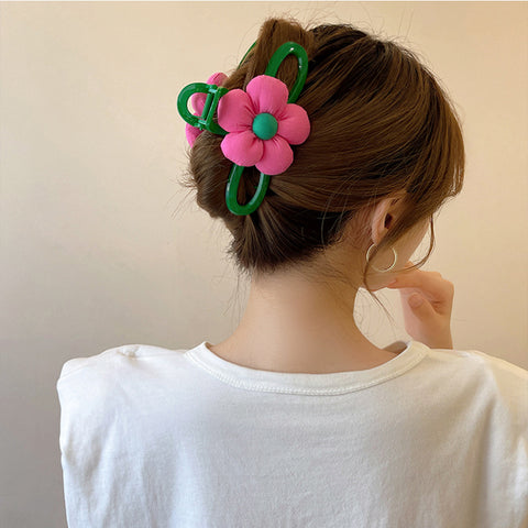 40 Styles Plush Synthetic Fabric Flower Hair Claw