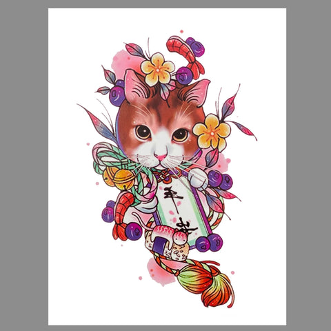 Cat Temporary Tattoo Sticker