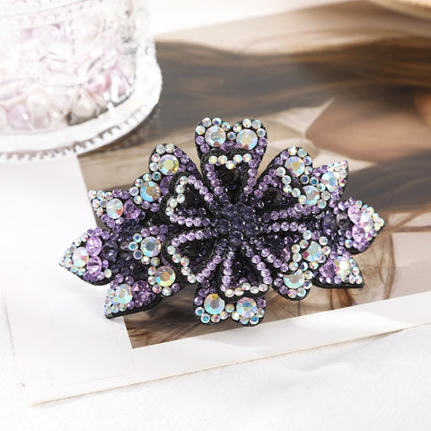Elegant Rhinestone Flower Hair Clip