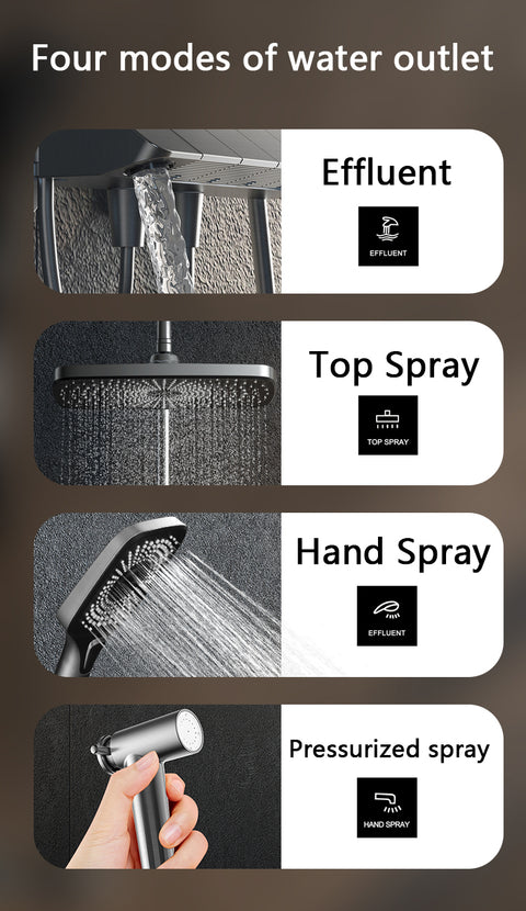 Digital Rainfall Brass Shower