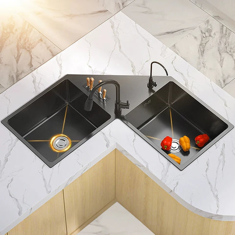 Stainless Steel Corner Kitchen Sink