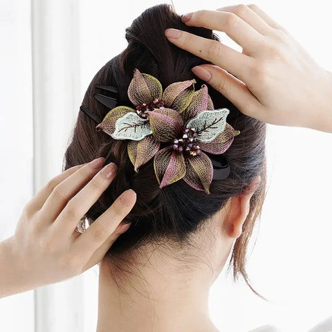 Luxury Copper Wire Flower Hairpin