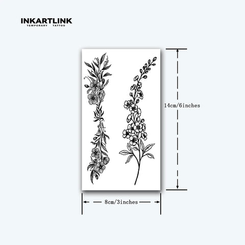 Sketch Floral Temporary Tattoo Sticker