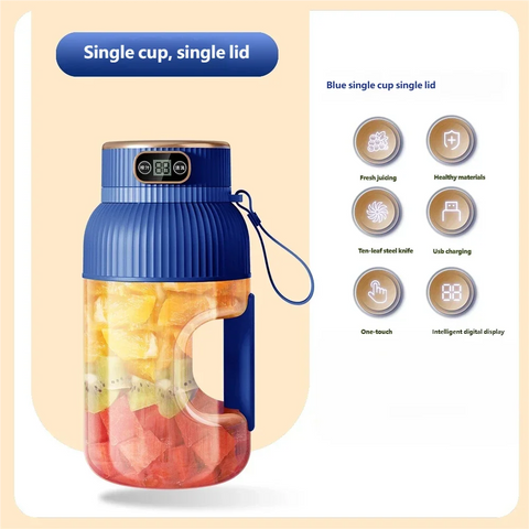 1200ML Portable Blender Bottle, USB Rechargeable Personal Smoothie Maker with 4 Stainless Steel Blades, Wireless Fruit Juicer Cup for Shakes, Smoothies & Protein Drinks