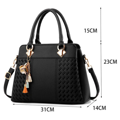 Tasseled Elegance: Embroidered Crossbody Tote