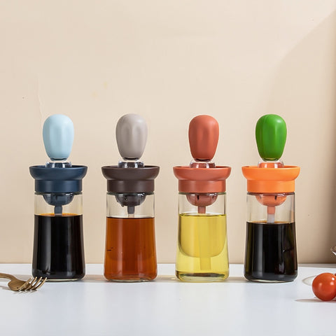 2-in-1 Kitchen Silicone Brush Oil Bottle