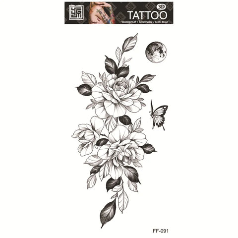 Color Flower Tattoo Sticker