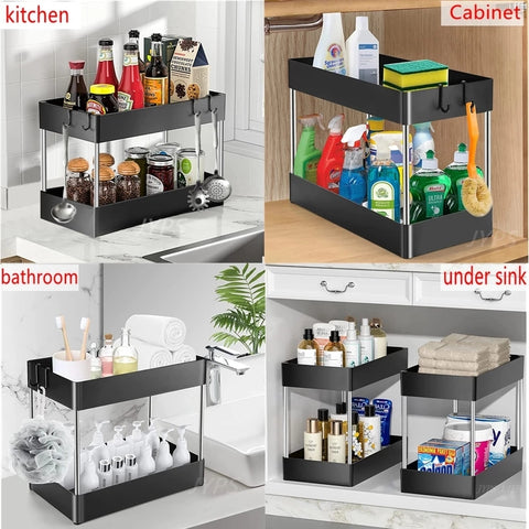 1/2 PCS Under Sink Storage Shelf