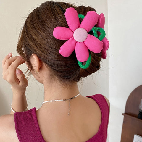 40 Styles Plush Synthetic Fabric Flower Hair Claw