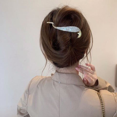 Elegant Rhinestone Metal Hair Pin