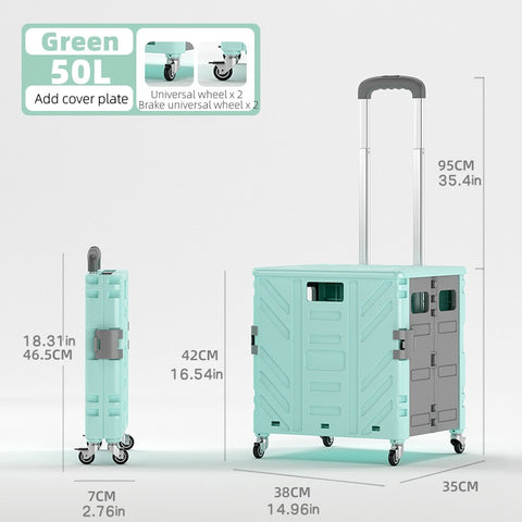 50L Folding Shopping Cart Pull Trolley
