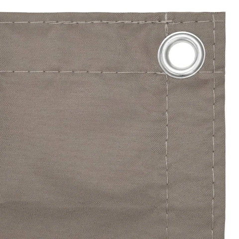 Waterproof Balcony Privacy Screen 75 x 400 cm – Taupe Oxford Fabric Windproof Balcony Fence Cover with Aluminium Eyelets & Fixing Rope
