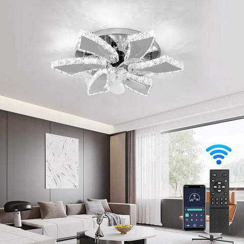 Luxora Beam Luxury Crystal Ceiling Fan