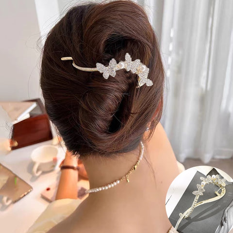 Elegant Rhinestone Metal Hair Pin
