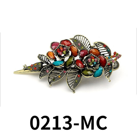 Exquisite Peacock Flower Crystal Hair Pin
