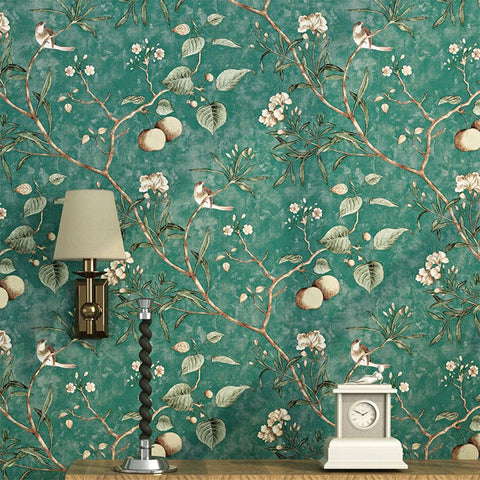 Floral Grey Peel and Stick Wallpaper