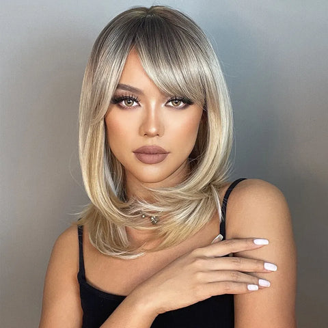Short to Medium Layered Cut Hair Wig