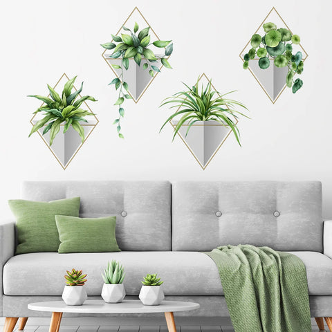 Green Plant Pattern Wall Sticker