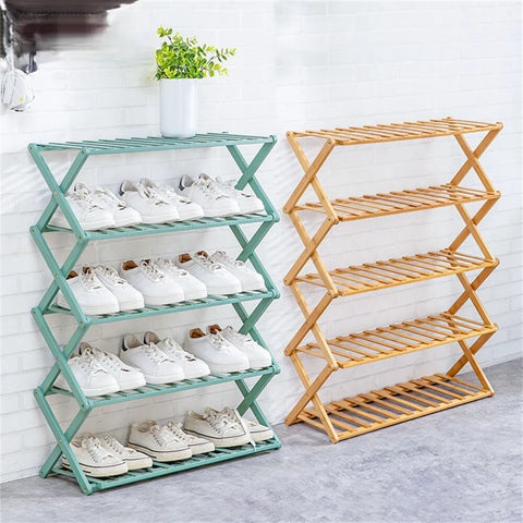Wooden Foldable Shoe Rack