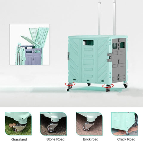 50L Folding Shopping Cart Pull Trolley