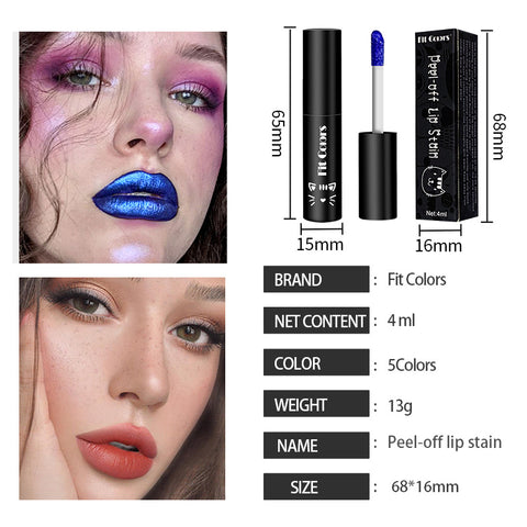 5 Colors Peel Off Tattoo Liquid Lipstick