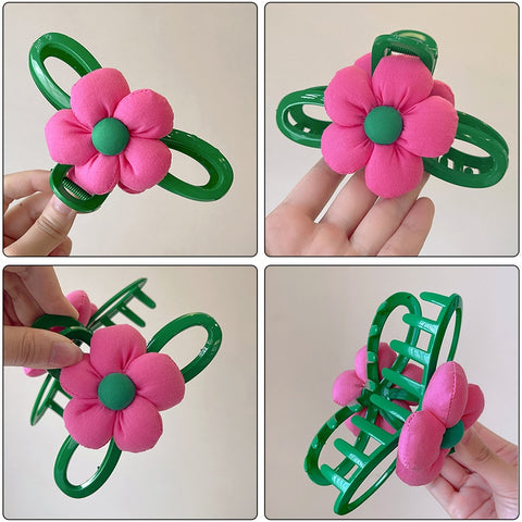 40 Styles Plush Synthetic Fabric Flower Hair Claw