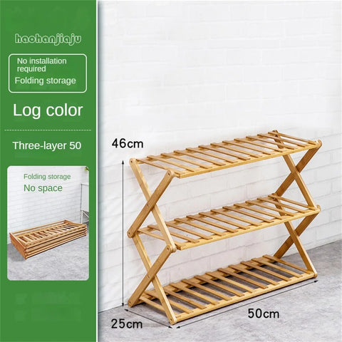 Wooden Foldable Shoe Rack