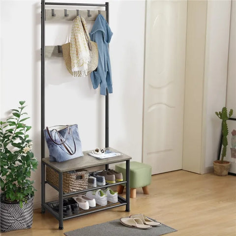 73" Metal Hall Bench Rack
