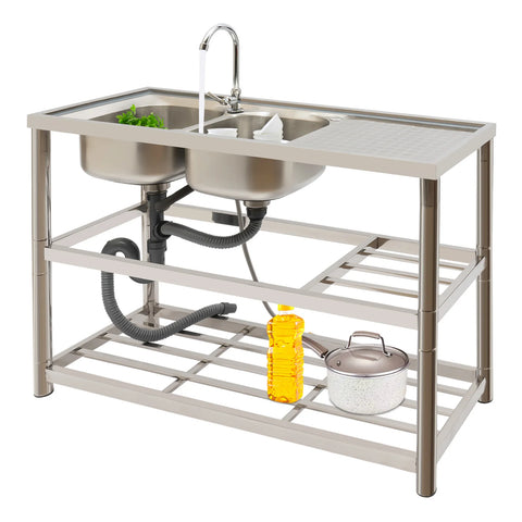 Inox Double Kitchen Sink Stand