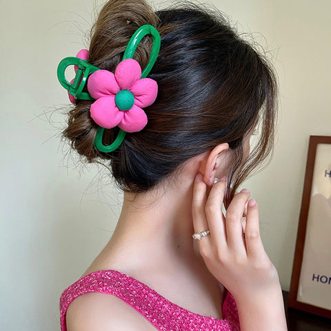 40 Styles Plush Synthetic Fabric Flower Hair Claw