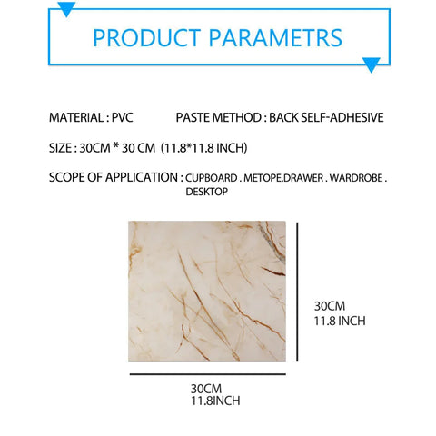 10PCS Self-adhesive Faux Marble Tiles