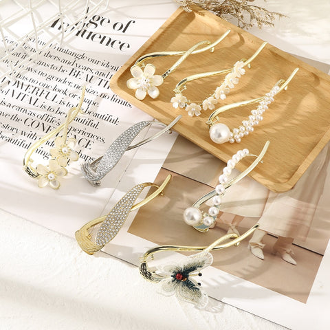 Elegant Rhinestone Metal Hair Pin