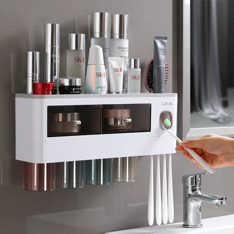 Toothbrush Holder Automatic Toothpaste Dispenser