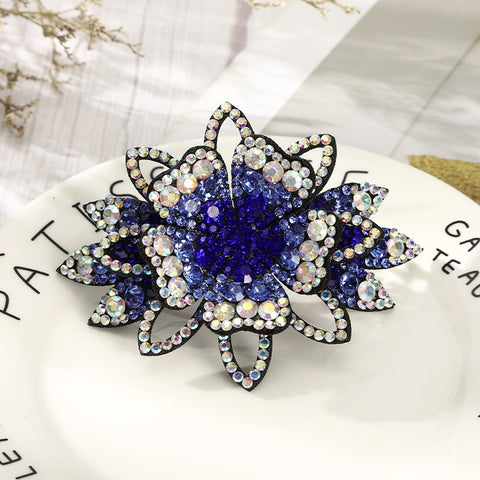 Elegant Rhinestone Flower Hair Clip
