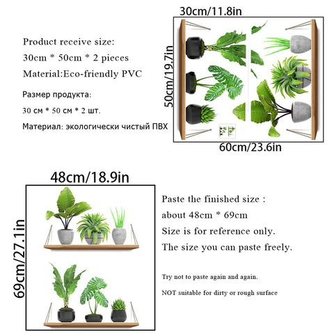 Green Plant Pot Rack Wall Stickers