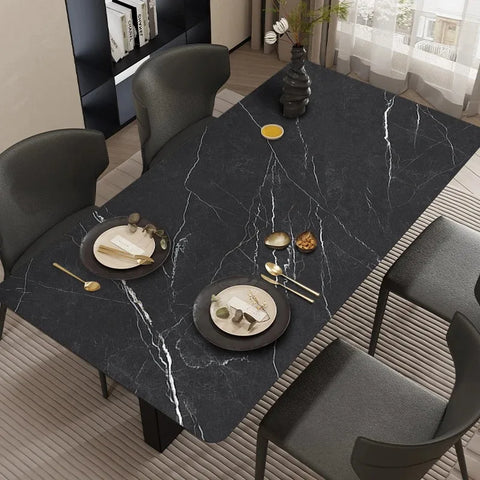 Silver Mist Marble: Premium PVC Leather Dining Table Mats