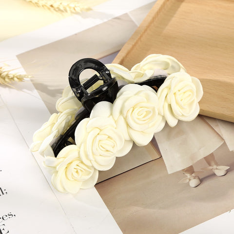 40 Styles Plush Synthetic Fabric Flower Hair Claw