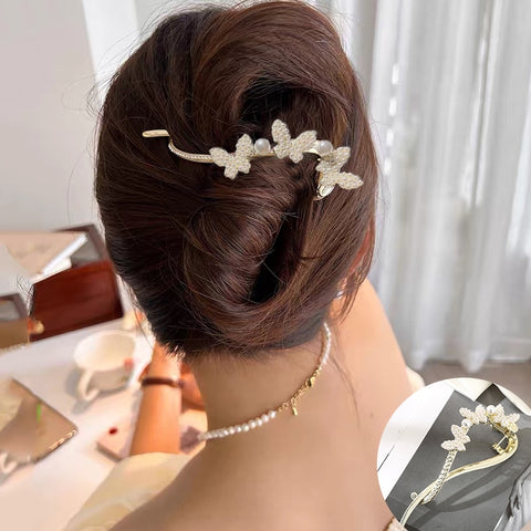 Elegant Rhinestone Metal Hair Pin