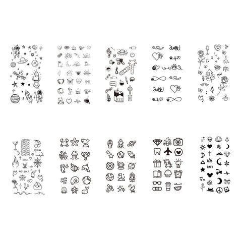 10pcs Waterproof Temporary Finger Tattoo