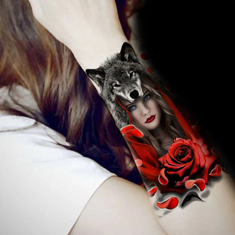 Beauty Wolf Tattoo Sticker