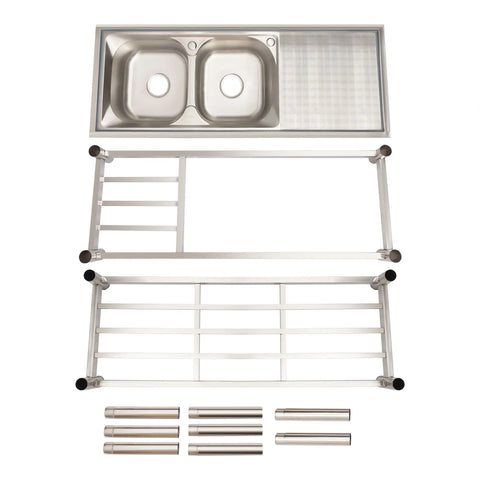 Inox Double Kitchen Sink Stand